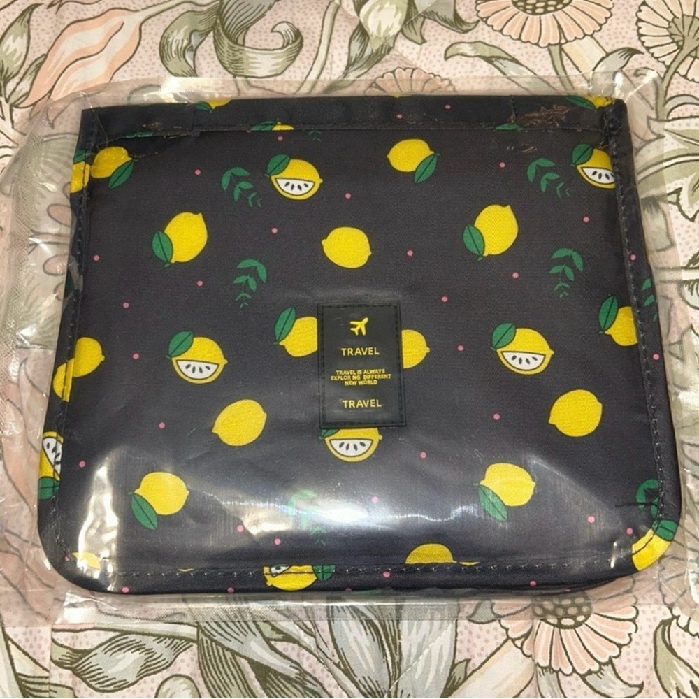 Lemon Print Travel Pouch